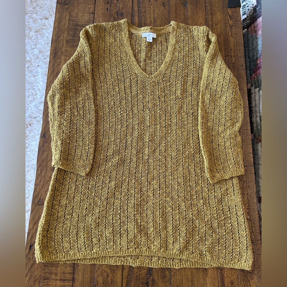 JJill Light Mustard Knit Sweater NWOT